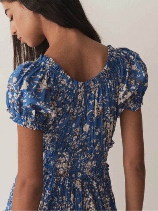 Doen Women's Leanne Jardins de La Fontaine Dress Floral Blue Maxi Dress xs - Picture 4 of 11